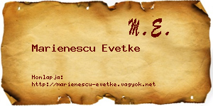 Marienescu Evetke névjegykártya